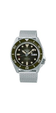 Seiko 5 Sports Armbanduhr Silber Grün SRPD75K1