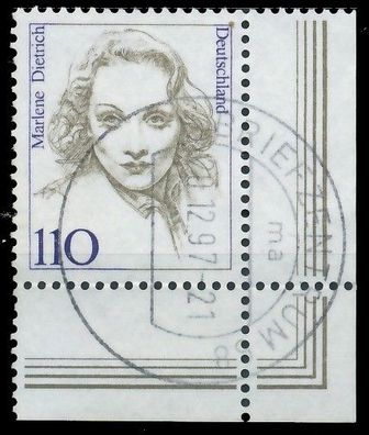 BRD BUND DS FRAUEN Nr 1939 zentrisch gestempelt ECKE-URE X3D9E42