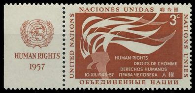 UNO NEW YORK 1957 Nr 64RZFl postfrisch X404EEE