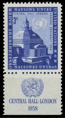 UNO NEW YORK 1958 Nr 69RZfu postfrisch X40B696