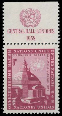 UNO NEW YORK 1958 Nr 68RZfo postfrisch X40B686