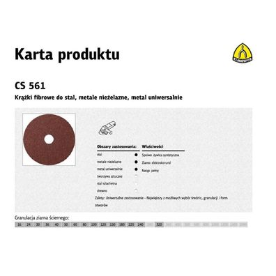 Schleiffiberscheibe CS561, ø 125 mm Korn 40 (Menge: 25.00)