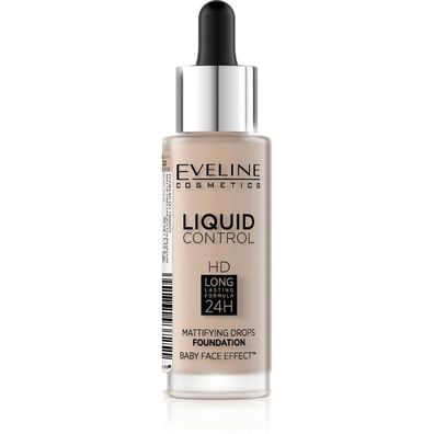 Eveline Liquid Control HD mattierende Drops Foundation 020 Rose Beige 32ml
