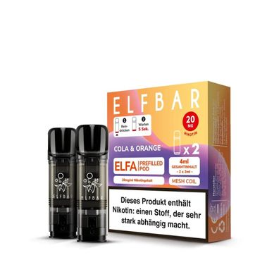 2x Elfbar ELFA Pod - Cola & Orange 20mg/ml