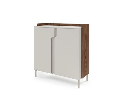 Kommode Positano PO8 Schrank 2 Türen Regalschrank - Nussbaum Alba / Kaschmir