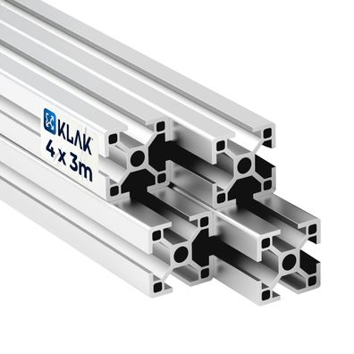 KLAK 30 - Aluprofil 4 Stück 30x30mm 3m System-, Montage-, Konstruktionsprofil Nut 8