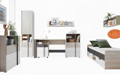 8-tlg. Möbelset REMO RM16 Jugendzimmer (ohne Matratze)