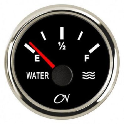 Anzeigeinstrumente CN Instruments Wassertankanzeige schw./chrom MB°