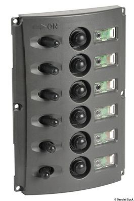 Schalttafel m. automatischen Sicherungen u. 2-LED Schaltpanel
