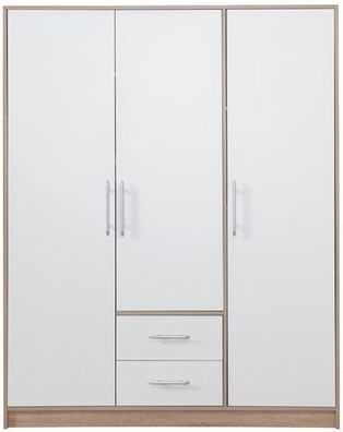 Kleiderschrank 150x190x56 cm SMART SR2 Schrank Sonoma Eiche/ Weiß