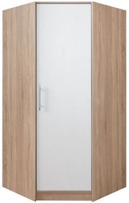 Eckkleiderschrank SMART SR4 Eckschrank 95x190x95 cm Kleiderschrank Sonoma Eiche/ Weiß