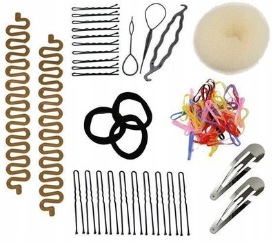 Haarschmuckset Haarnadeln, Füller, Kamm, Haarspange, Dutt 71 Teile