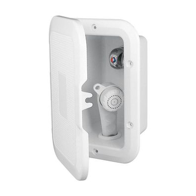 Einbaudusche Dusche mit Gehäuse Mischbatterie Duschschlauch NuovaRade weiss