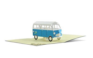 Camper Van Wohnmobil 3D Klappkarte Gutschein Glückwunsch Geburtstag Auto Camping