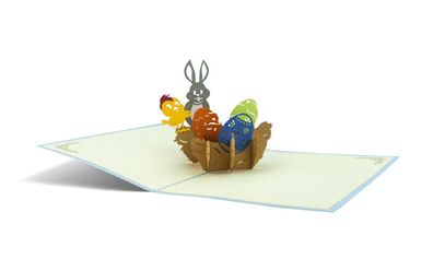 Oster-Potpourri Osterkarte 3D Klappkarte Grußkarte PopUp Karte Blumen