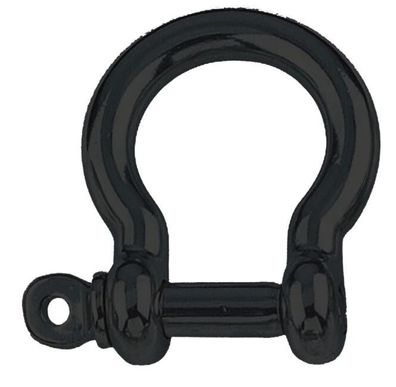 Schäkel Rundschäkel geschweift A4 Edelstahl 5 mm schwarz matt