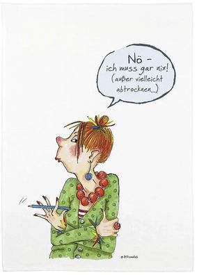 Geschirrtücher Notizblock Magnet Nö - ich muss gar nix! Nur einkaufen
