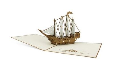 3D Klappkarte Viermaster Glückwunschkarte Urlaub Boot Grußkarte Pop Up Karte