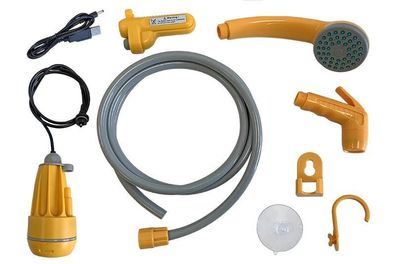 Campingdusche HABA mobile Dusche gelb/grau Autodusche Gartendusche