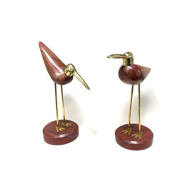 Vogel Paar Dekovogel Küstenvogel Holz Messing
