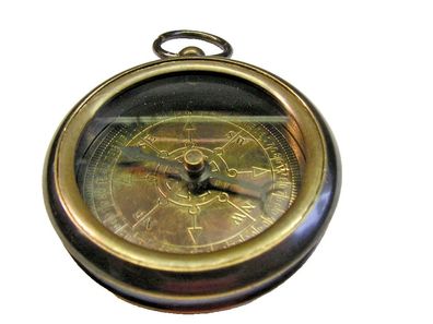 Pocket Kompass, antik, Compass Stanlley London, Ø 4,5 cm (NH18183)