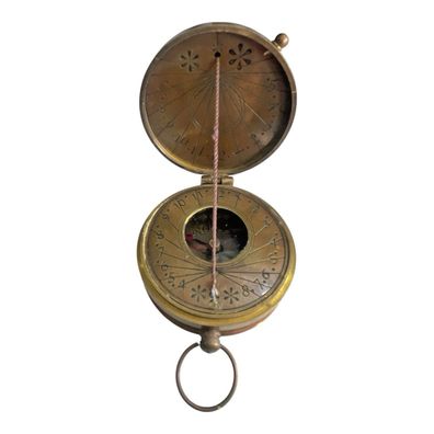 Pocket Kompass und Sonnenuhr in Antik Ø 5 cm SIR LORD KELVIN