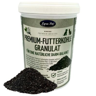 250 -1500 g Lyra Pet® Premium-Futterkohle Pflanzenkohle Granulat für Hunde & Katzen