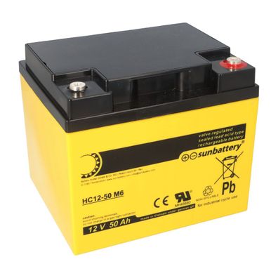 SUN Battery High Cycle AGM Bleiakku zyklenfest 12V 50,2Ah M6-Schraubanschluss