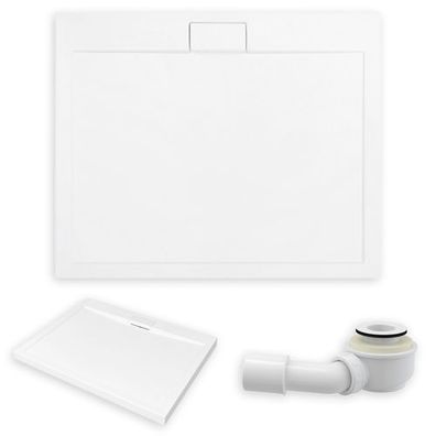Duschwanne Rechteck Acryl AXIM SLIM 110x90x4.5 Weiß | Ablaufgarnitur im SET !