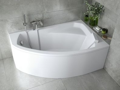 Badewanne Eckwanne Acryl RIMA 140x90 Rechts Weiß | Ablauf & Füße GRATIS !