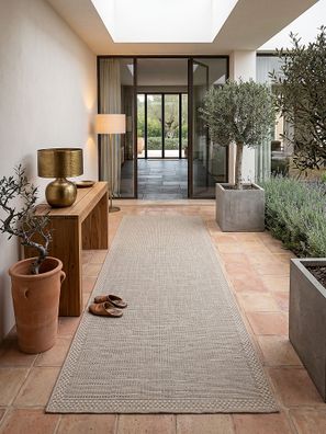 Teppich Flachgewebe ESERA 240x340 cm Beige Polypropylen Webstruktur Wohnzimmer Uni