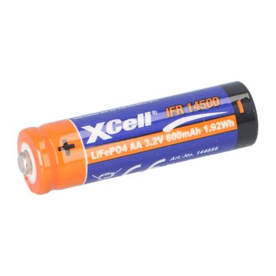 XCell IFR 14500 AA Solar Akku LiFePO4 3,2V 600mAh