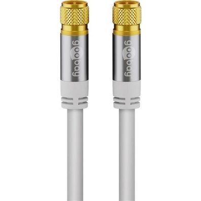 SAT-Antennenkabel (135dB typ), F-Stecker > F-Stecker (weiß, 3 Meter)