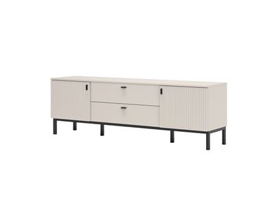 Tv - Lowboard KORFU - 04 MDF-Türen mit Fräsung - Kaschmir - Fernsehschrank