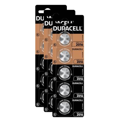 15x Duracell CR 2016 DL 2016 Lithium Knopfzelle 3V Batterien CR2016