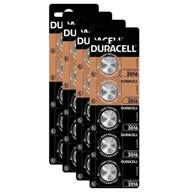20x Duracell CR 2016 DL 2016 Lithium Knopfzelle 3V Batterien CR2016