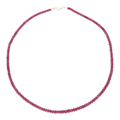 Rubin Kette Verlauf echt Silber Second Hand 25326478 getragen wie neu