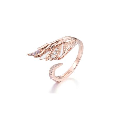 Seinerzeit Silber 925 Selena Schwan Ring SZA-1980-442 Roségold plattiert