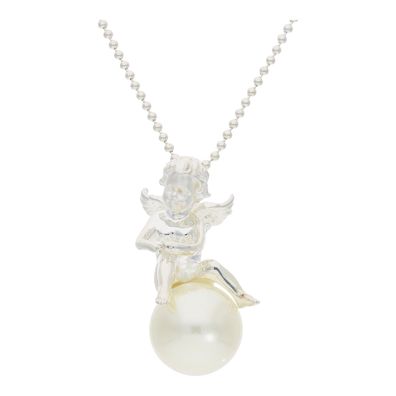Kette mit Anhänger Silber Engel Perle Second Hand 25326485 getragen wie neu