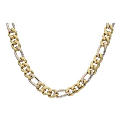 Goldkette Figaro Bicolor massiv Gold 585 Second Hand 25326513 getragen wie neu