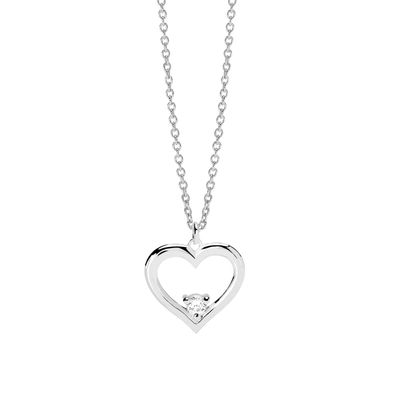 Mabina Herz-Anhänger mit Halskette Silber 925 Labor Diamant 553918 My Diamond