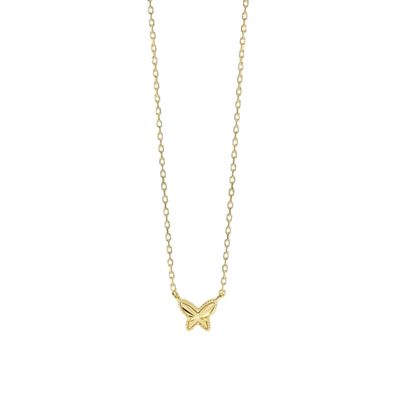 Mabina Kette Silber 925 Goldplattiert Schmetterling 553905