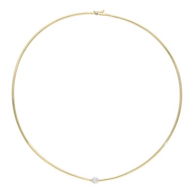 Diamant Collier Omega Kette massiv Gold 585 Second Hand 25326538 getragen wie neu