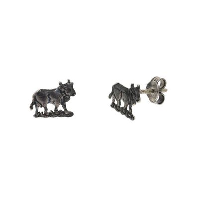 JuwelmaLux Trachten Ohrstecker Silber 835, geschwärzt, Kuh JL30-06-4892