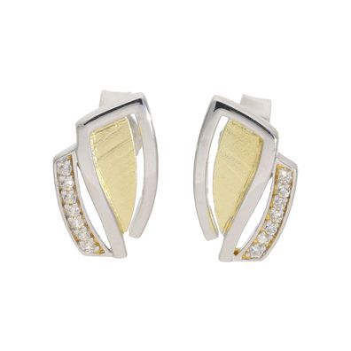Ohrstecker Silber 925 Gold plattiert Cubic Zirkonia JL20-06-1432 JuwelmaLux