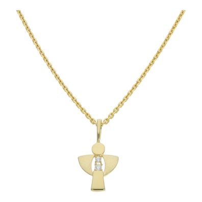 Schutzengel Anhänger Gold 333 poliert, mattiert mit Cubic Zirkonia JL20-02-1419