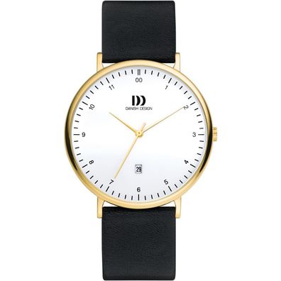 Danish Design Herrenuhr IQ15Q1188 Gelbgold plattiert mit Lederband (3310093)