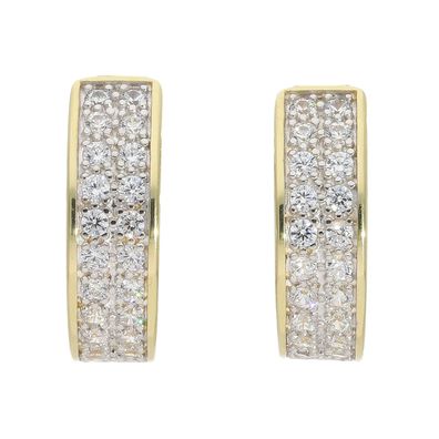 Creolen Ohrringe Silber 925 Gold plattiert, rhodiniert Cubic Zirkonia JL20-06-1422
