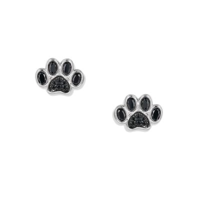 Seinerzeit Silber 925 Ohrstecker Black Paw Pfoten SZA-2991-492 Geschwärzt