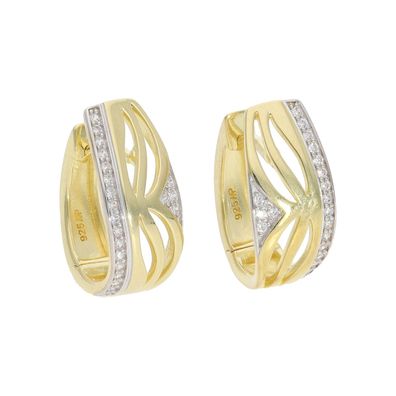 Creolen Silber 925 goldplattiert Zirkonia JL20-06-1462 JuwelmaLux